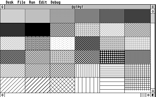 Display Grid with 36 Fill Patterns atari screenshot